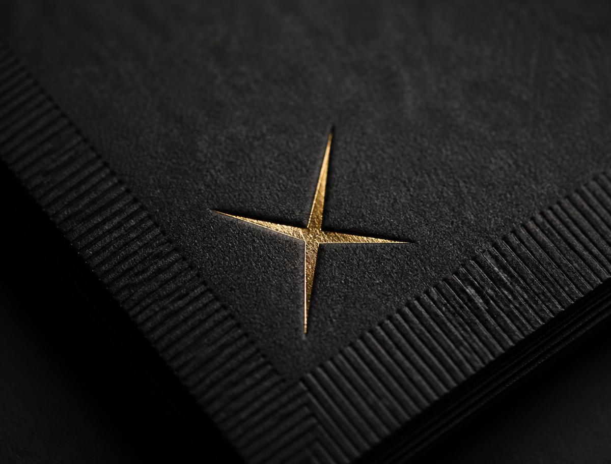 Close-up of the gold star-shaped center slit on a SafeSip napkin